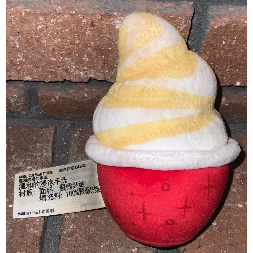 Disney Parks Dole Whip Pineapple Swirl Plush Toy Yellow Red Adventureland Snack
